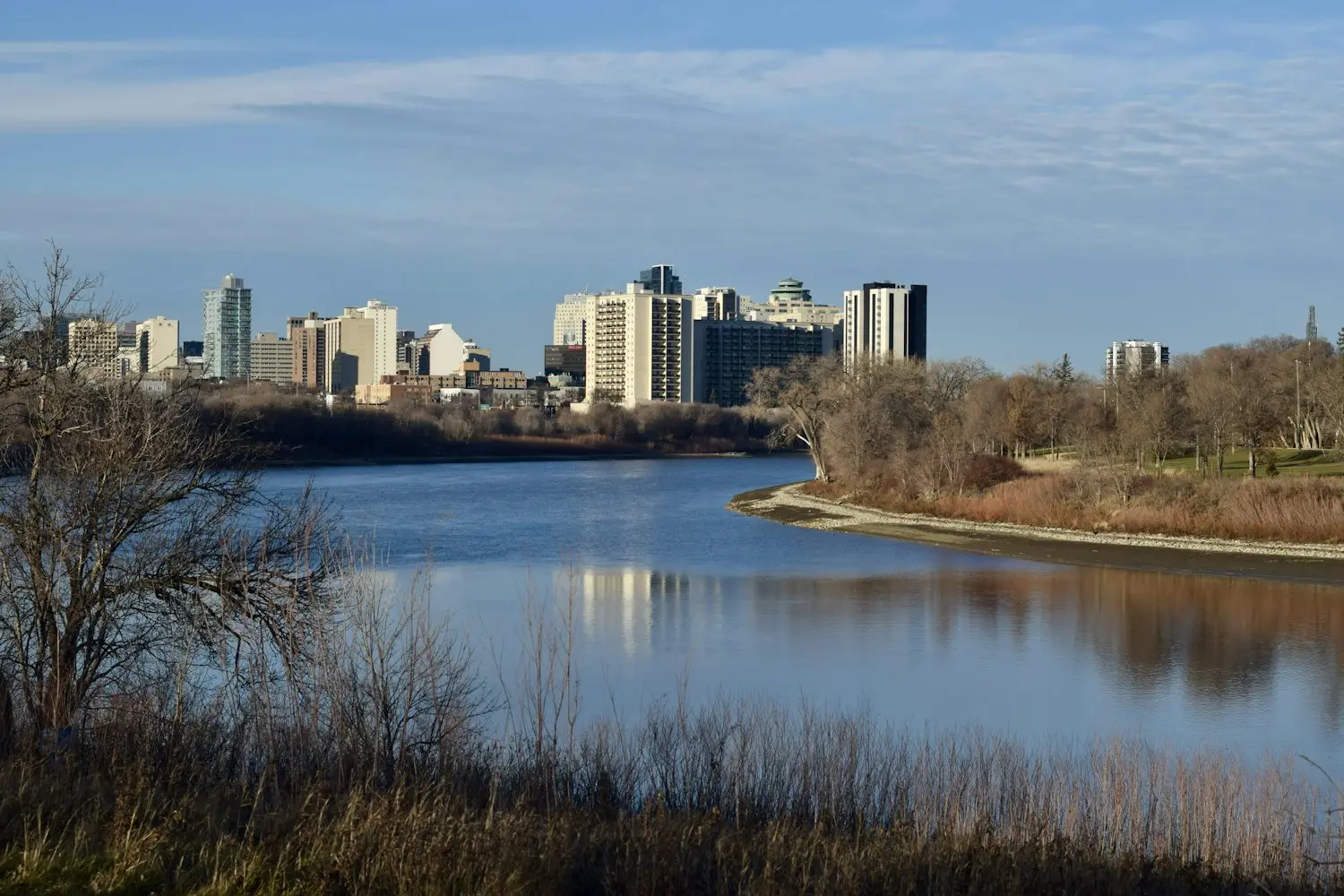 Winnipeg skyline across the river